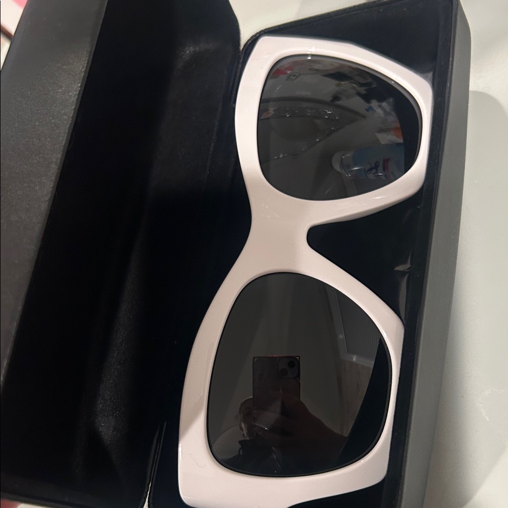 Versace White Sunglasses With Silver Accents